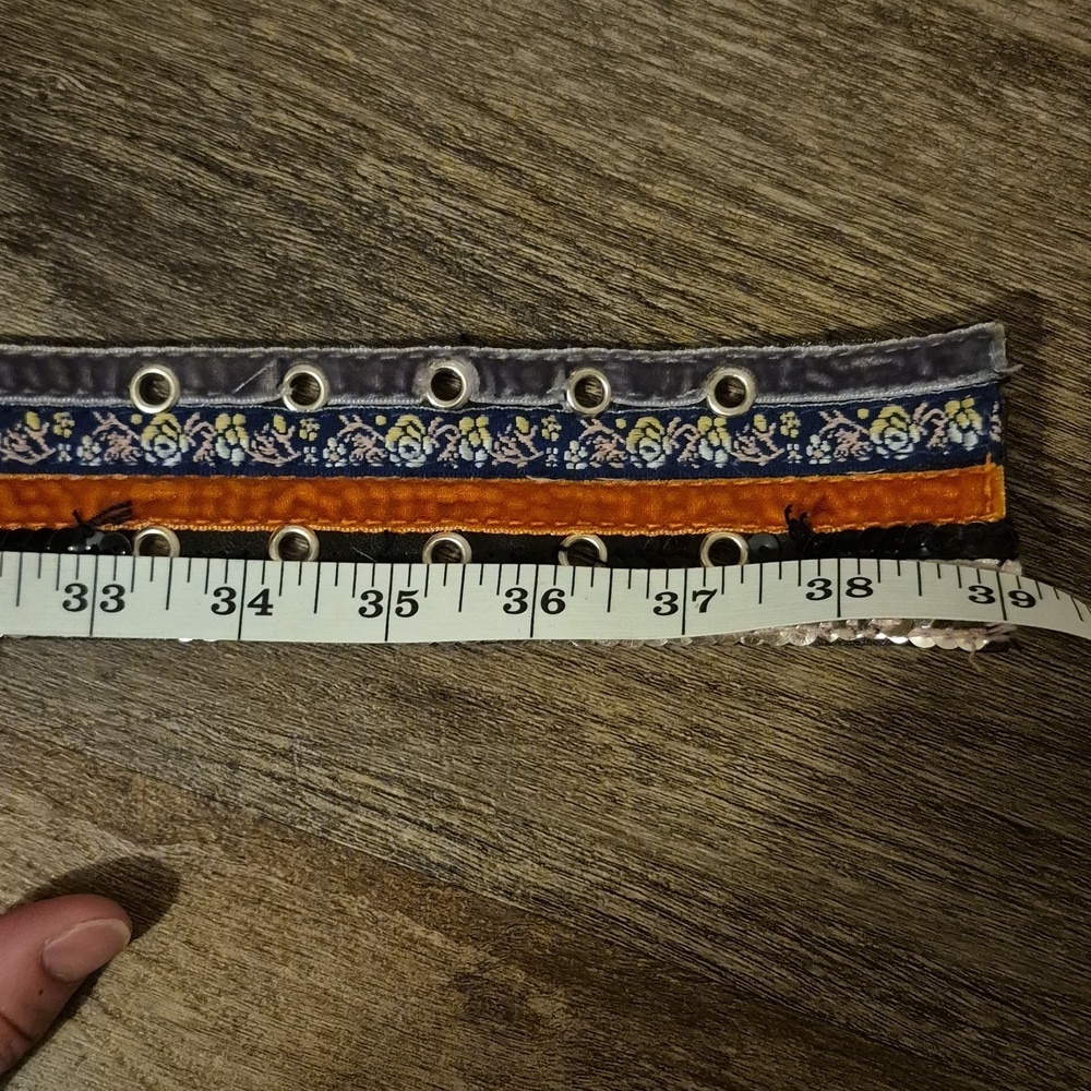 Bohemian Multicolor Embroidered Rhinestone Belt - Picture 5 of 5